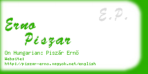 erno piszar business card